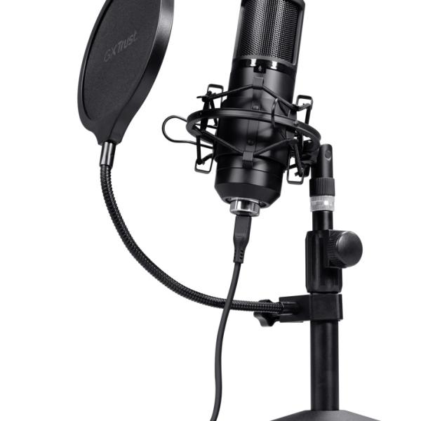 Microfone GXT 269 Emita II c/ Suporte de Mesa (Preto) - TRUST