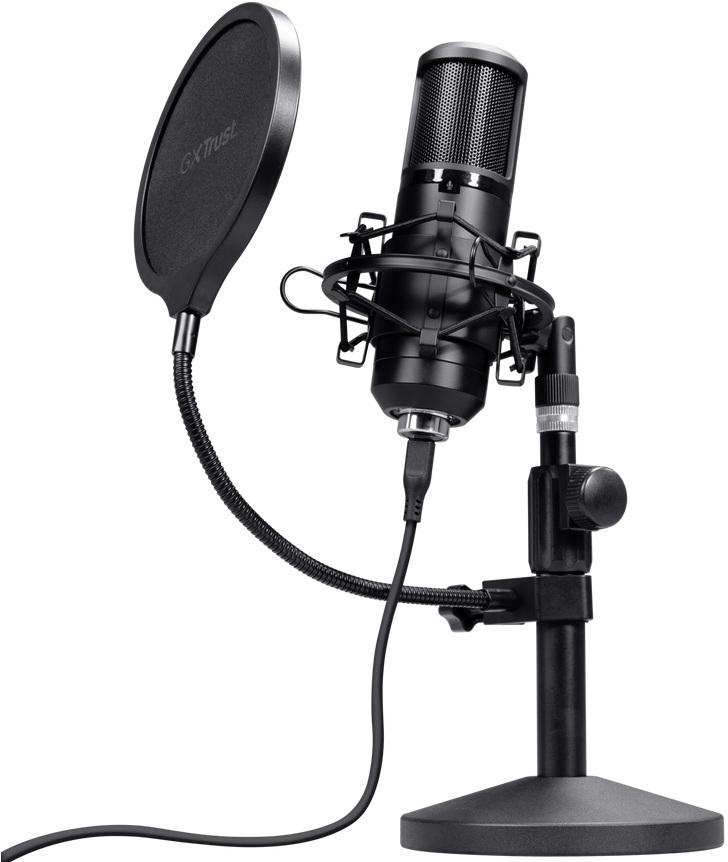 Microfone GXT 269 Emita II c/ Suporte de Mesa (Preto) - TRUST