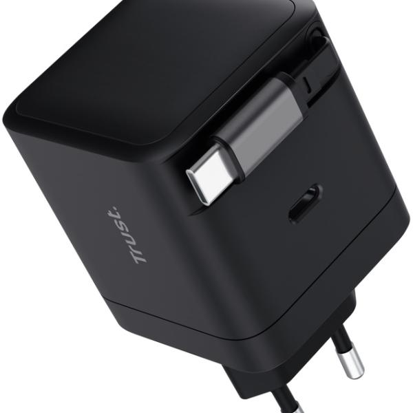 Carregador Maxo PD USB - C 65W c/ Cabo USB - C (Preto) - TRUST