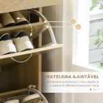 Sapateira Estreito com 2 Compartimentos e 2 Gavetas para 12 Pares de Sapatos 80x30x91,5 cm Carvalho
