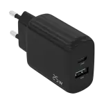 Carregador 25W 1xUSB - C PD3.0, 1xUSB - A QC3.0 (Preto) - AISENS