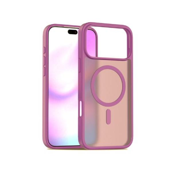 QCHARX PREMIUM MATTE CASE FOR IPHONE 17 PURPLE MAGSAFE/ACRYLIC/FLEXIBLE TPU/2D RAISED BELT QCHIP17MGMTB