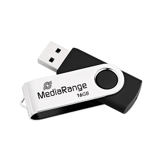 PENDRIVE 16GB USB 2.0 MEDIARANGE SILVER-BLACK