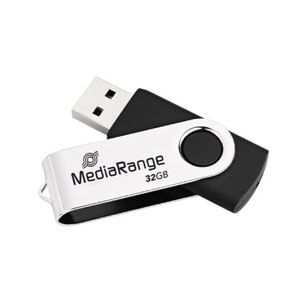 Pen Drive USB 2.0 32GB (Preto/Prateado) - MEDIARANGE