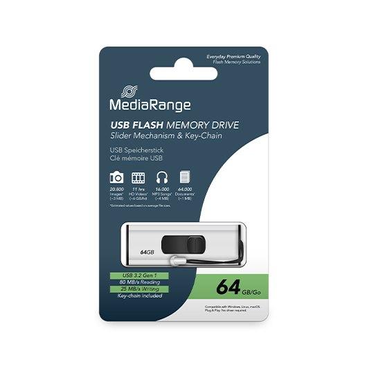 PENDRIVE 64GB USB 3.2 MEDIARANGE SILVER - BLACK