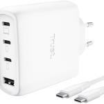 Carregador 3x USB - C + USB - A Maxo 65W c/ Cabo USB - C (Branco) - TRUST