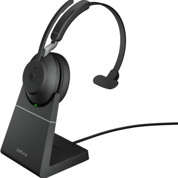 Auscultadores Headset Bluetooth Evolve2 65 MS Mono c/ Base de Carregamento (Preto) - JABRA
