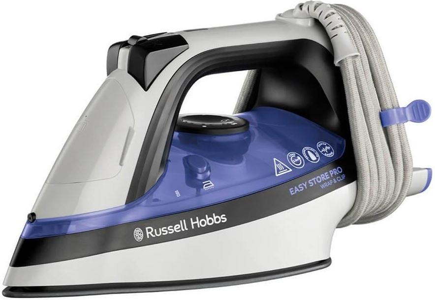Ferro a Vapor Easy Store Pro Wrap & Clip 2400W (Preto/Azul/Branco) - RUSSEL HOBBS