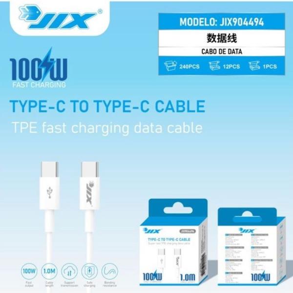 Cabo de Dados Type-C para Type-C 1M – PD 100W – TPE