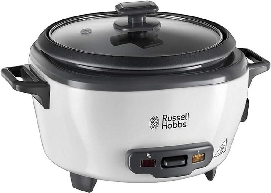 Panela Elétrica Média p/ Cozer Arroz 300W (Branco/Preto) - RUSSEL HOBBS