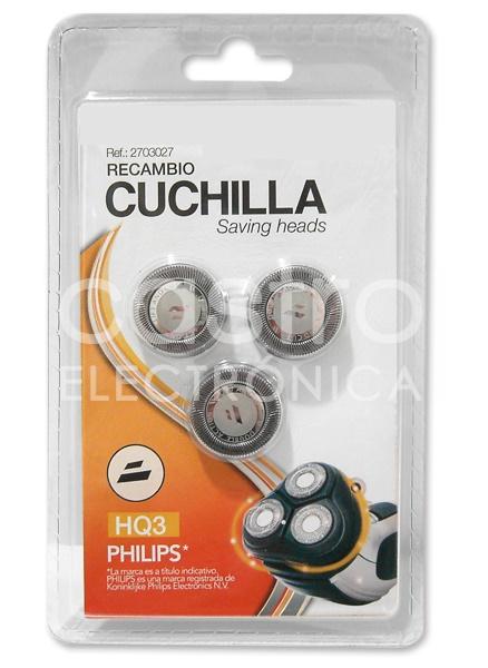 Pack 3x Laminas Maq. Barbear p/ Philips Equivalente a HQ3 - GSC
