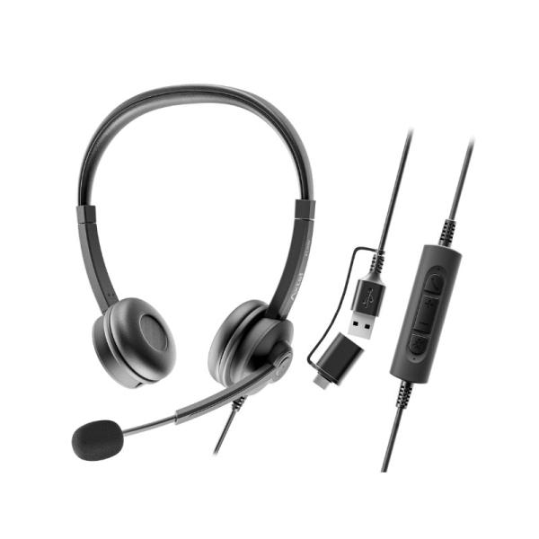 AURICULARES AXTEL FLOW STEREO USB - C + USB - A