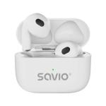 SAVIO TWS-01 PRO WHITE WIRELESS EARPHONES