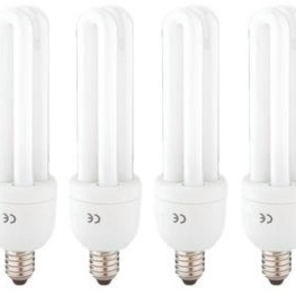 Pack 4x Lampadas Economizadoras E14 220V 2U 15W Branco Q. 3000K 825Lm