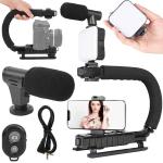 Kit de Vlog p/ Gravação de Vídeo (Tripé + Micro + Suporte de Smartphone)
