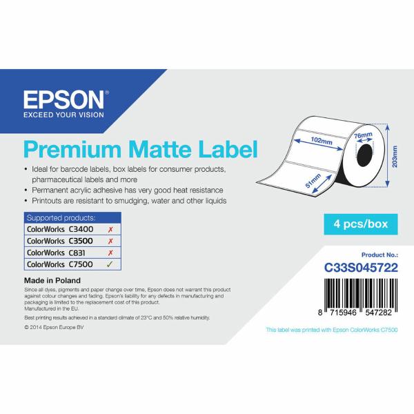 Etiquetas para Impressora Epson C33S045722 Branco (1 Unidade)