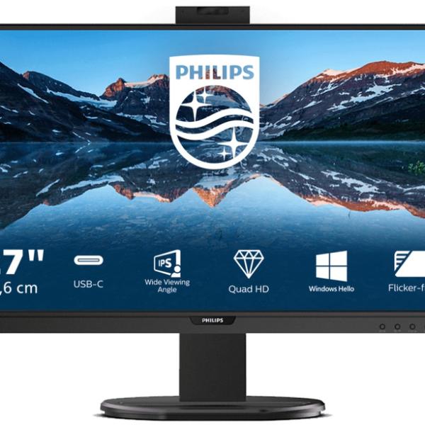 Monitor Philips 276B9H 27" QHD Webcam Multimédia Preto