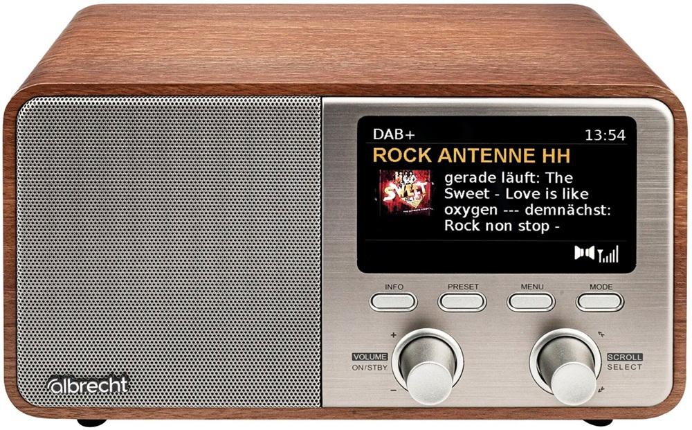 Rádio Portátil Digital DR 760 (Madeira/Cinzento) - ALBRECHT