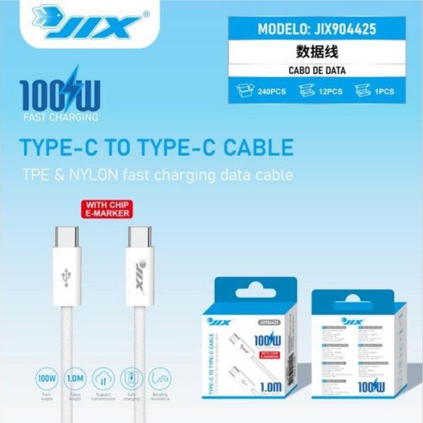 Cabo de Dados Type-C para Type-C 1M – PD 100W