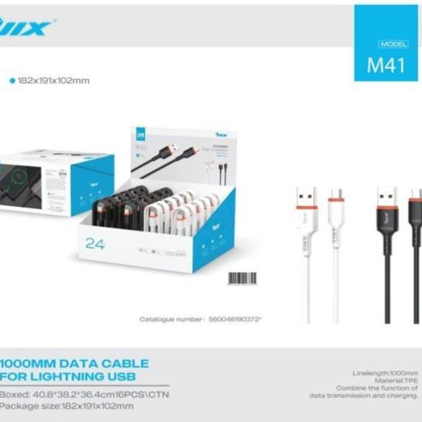 Cabo de Dados Lightning 1M (M41) – 6A Super Rápido