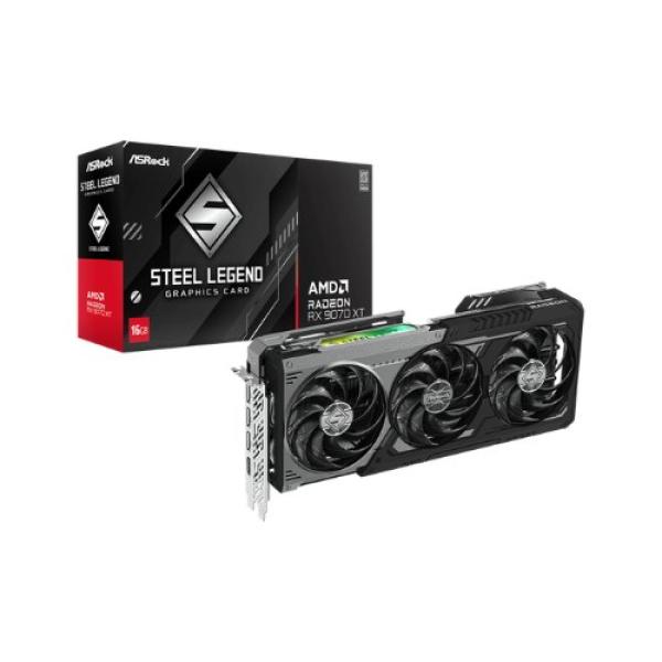 Placa Gráfica AMD Radeon RX 9070 XT RDNA 4 Steel Legend Dark 16GB GDDR6 - ASROCK