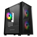 Caixa Micro ATX Unykach MIR B200 C Vidro Temperado USB - A 2.0 e USB - A 3.0 e Audio - 3 Ventoinhas 120mm ARGB Instalados - Suporta Refrigeração Liquida