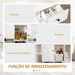 Mesa Dobrável c/ 2 Gavetas e Rodas para Jantar Mesa Auxiliar Multifuncional 120x60x76,5cm Branco