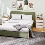 Conjunto de 2 Mesas de Cabeceira com 3 Gavetas Mesas de Cabeceira para Dormitório Estreitas 40x30x59,5 cm Branco