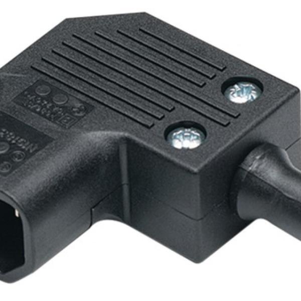 Ficha Alimentação Tripolar Curva Macho (IEC C14) 10A 250V