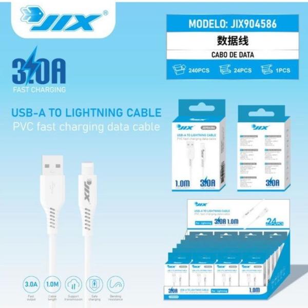 Cabo de Dados Lightning 1M (JIX904586) – 3.0A Rápido