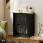 Cobertura para Radiadores Proteção Radiador de MDF 78x19x81 cm Desenho Moderno de Ripas Preto