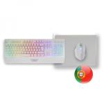 Conjunto Gaming Teclado PT + Rato 3200DPI + Tapete (Branco) - MARS - GAMING