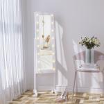 Guarda - Joias de Pé, com Espelho, Armário para Joias 16 Luzes LED Reclinável 36x30x136cm Branco