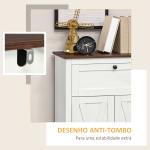Aparador para Sala de Estar com Portas Duplas Gaveta e Prateleira Ajustável para Cozinha Dormitório 60x30x87,4 cm Branco