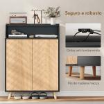 Sapateira para Entrada com Prateleiras Ajustáveis para 15 Pares de Sapatos 75x35x104 cm Preto e Madeira