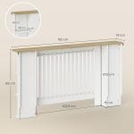 Cobertura para Radiadores com Prateleiras Desenho Moderno de Ripas para Sala de Estar Quarto 152x19x83 cm Branco