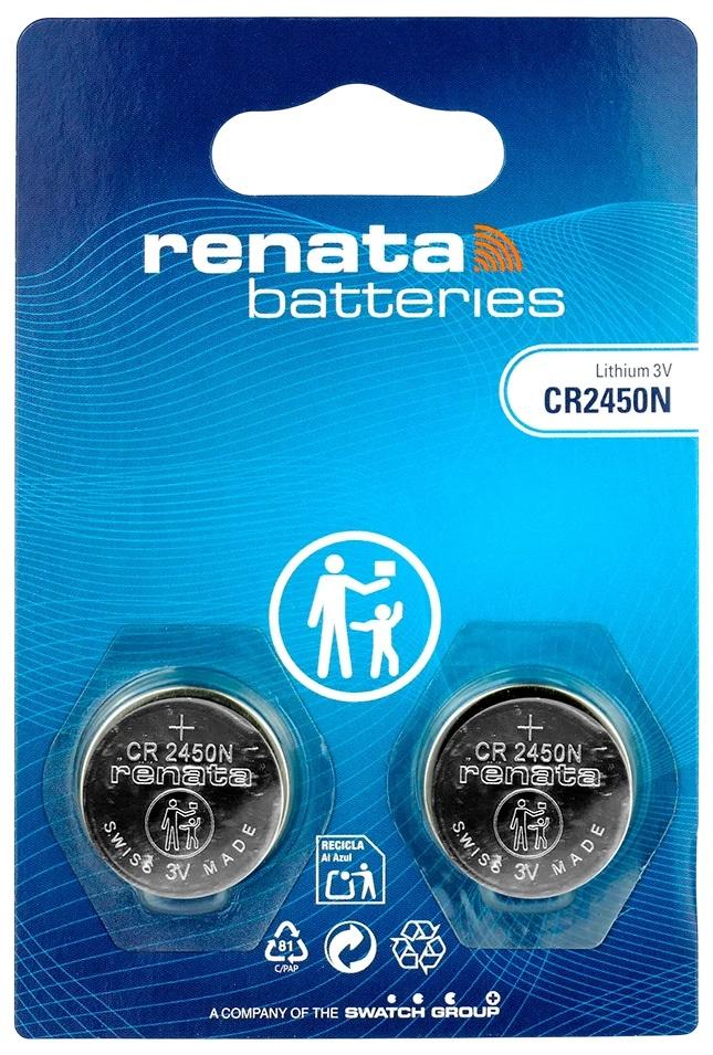 Pack 2x Pilha de Lithium 3V CR2450N (Neg. Mais Peq.) - RENATA