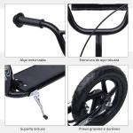 Trotinete para Crianças acima de 5 anos Scooter de 2 Rodas Grandes de 12 Polegadas com Freio e Guidão Ajustável em Altura Carga Máx. 50kg 120x52x80 - 88cm Preto