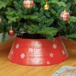Saia Metálica Impermeável para Árvore de Natal 66x66x23 cm Vermelho