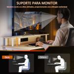 Secretária Gaming com Luzes LED 100x60x88,5 cm com Tomadas de Corrente Suporte para Monitor Prateleiras e Controlo Remoto Madeira