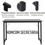 Secdretária Mesa de Computador com Pés Ajustáveis e Estrutura em Aço Secretária Estilo Moderno 120x60x73 cm Marrom Escuro e Preto