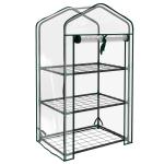 Estufa de Jardim de 3 Níveis Estufa de Terraço com 3 Prateleiras para Cultivo de Plantas Flores 59x39x127 cm Transparente