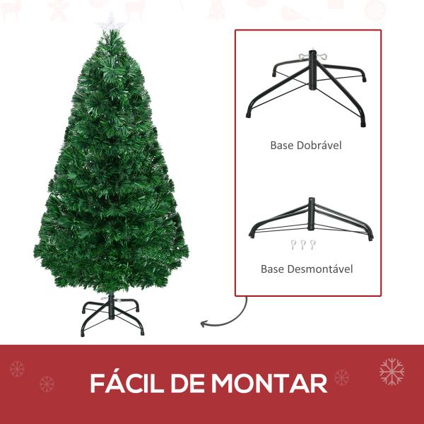 Árvore de Natal Artificial 90cm Árvore de Natal com 12 Luzes LED 3 Cores e 90 Ramos PVC Decoração de Natal Verde