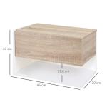Conjunto de 2 Mesas de Cabeceira Flutuantes com 1 Gaveta e Prateleira Aberta 46x30x30 cm Carvalho e Branco
