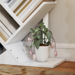 Estante em Forma de Árvore de 9 Níveis Estante de Livros com 9 Prateleiras e Estrutura de Aço 50x24x136 cm Branco