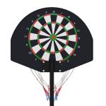 Tabela de Basquetebol com Altura Ajustável 129 - 179 cm Aro de Basquetebol com Alvo Magnético e Dardos Ø38x129 - 179 cm Preto