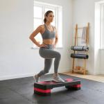 Step para Exercício Aeróbico Plataforma Step com Altura Ajustável em 3 Níveis 80x31x10 - 20 cm Vermelho e Preto