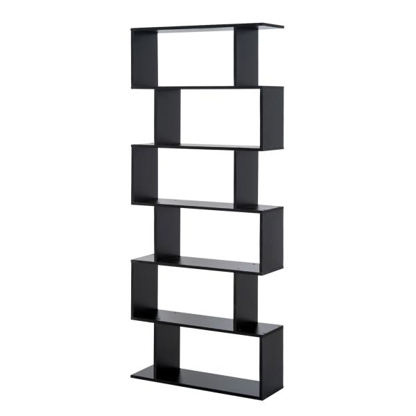 Estante Alto Livraría de 6 Estantes para Sala de Jantar Desenho Moderno 80x23x192cm Preto