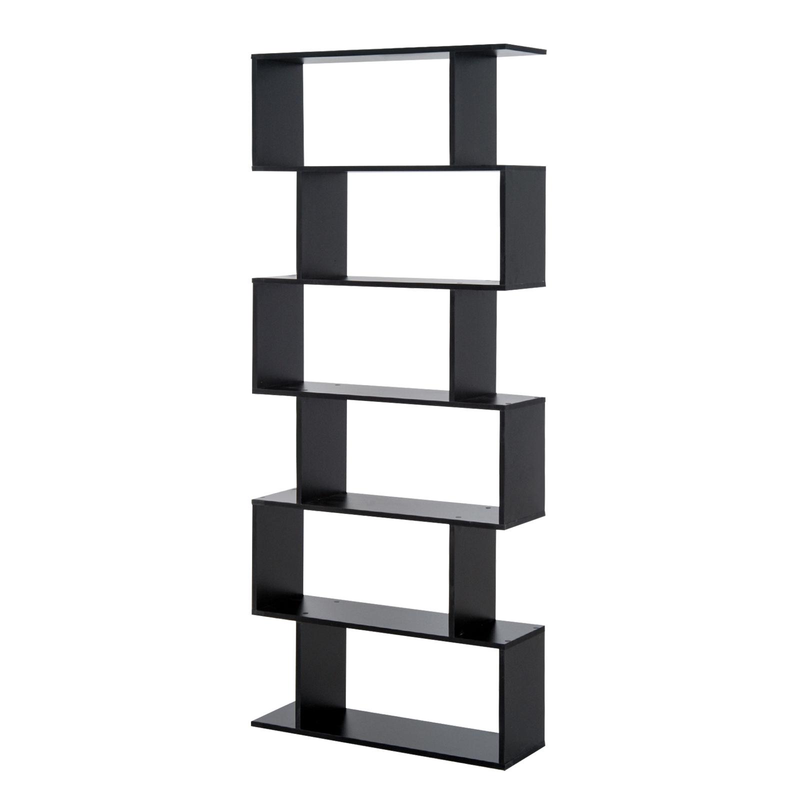 Estante Alto Livraría de 6 Estantes para Sala de Jantar Desenho Moderno 80x23x192cm Preto