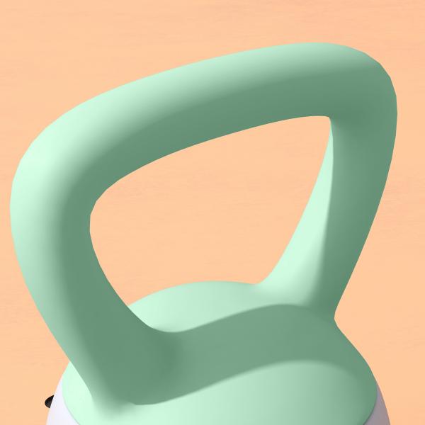 Kettlebell de 6 kg Pesa Russa Preenchida de Areia Metálica e Alça Antiderrapante para Treino em Casa Ginásio 19x19x28 cm Cinzento